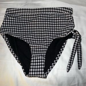 High Waisted Black and White Swim Bottoms Medium